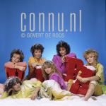 12-10-1982 Dolly Dots, Ria Brieffies, Angela Groothuizen, Anita Heilker, Angéla Kramers, Esther Oosterbeek and Patty Zomer at studio in Amsterdam, The Netherlands.VARA Magazine. Photo: Govert de Roos/Connu